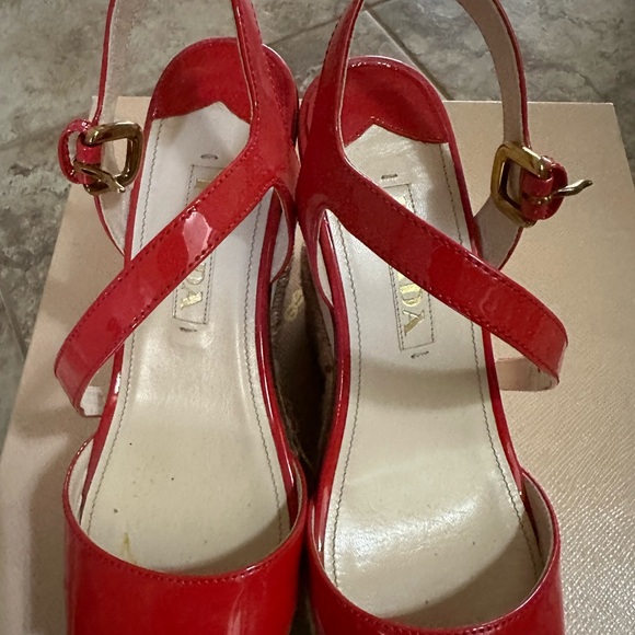 New Prada wedges shoes Red size 36.5 - Picture 7 of 12